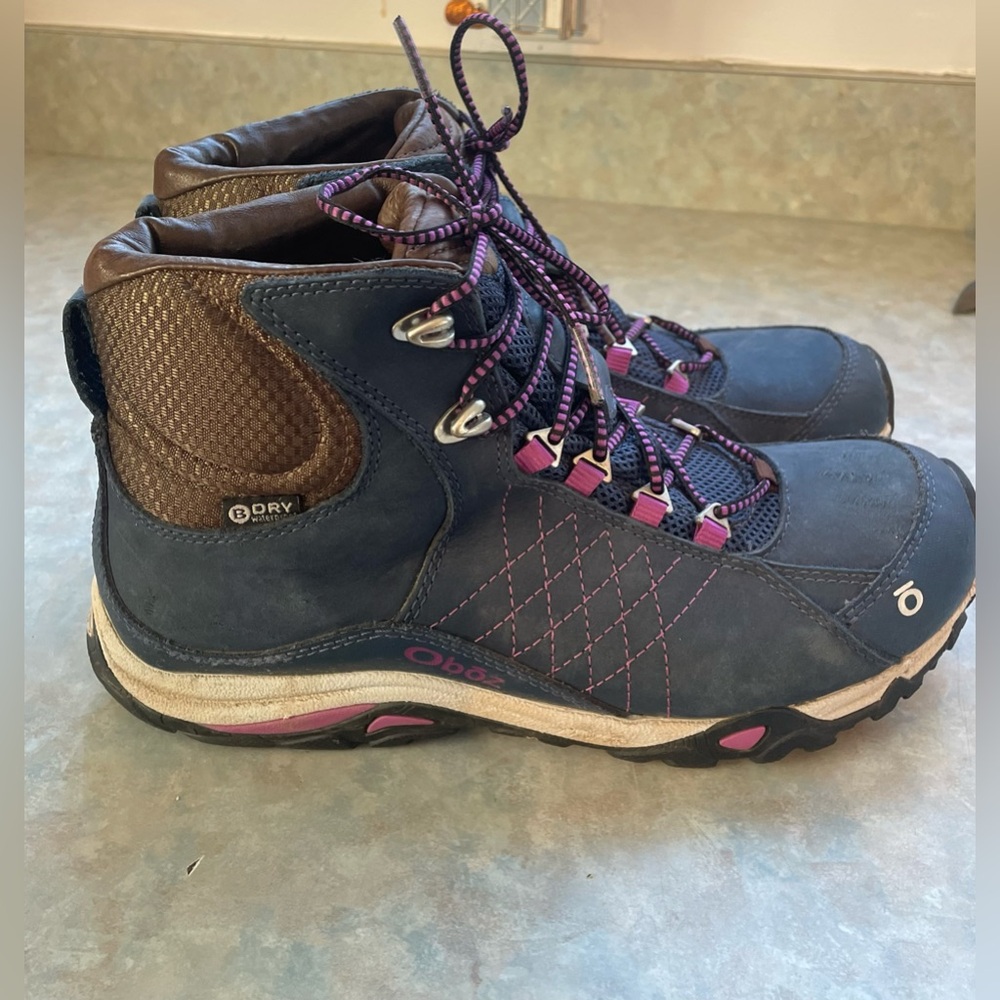 Oboz Womens Size 9, Sapphire Mid B-Dry Waterproof Hiking Boots Shoes Sneakers